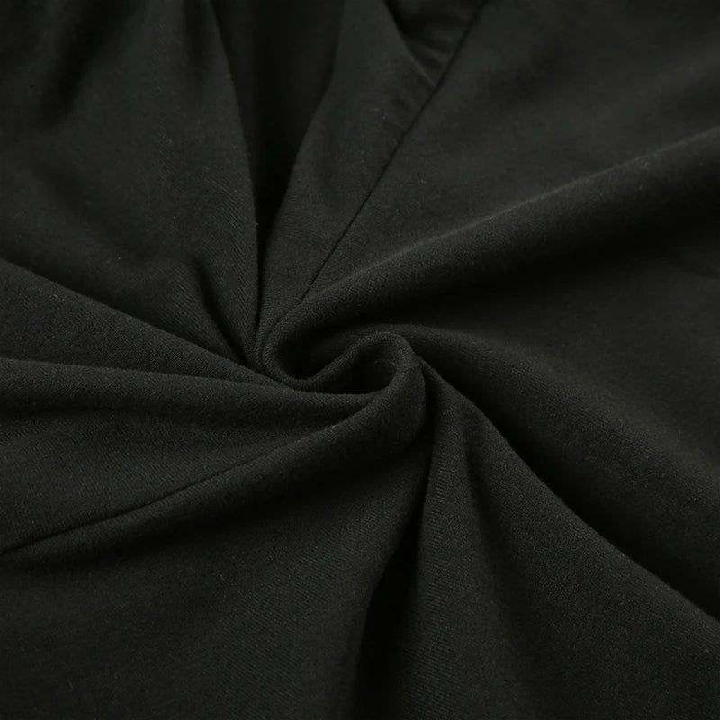 Women's Black Bodycon Knitted Mini Dress
