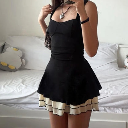 Women's Black Bodycon Knitted Mini Dress