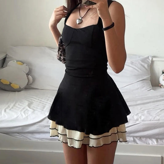 Women's Black Bodycon Knitted Mini Dress