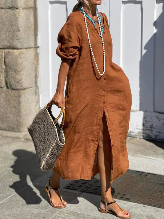 Nina | Long Linen Dress